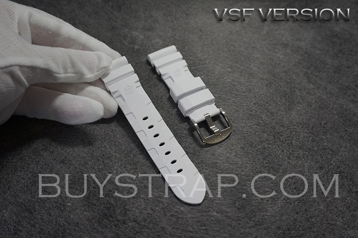 VSF Edition 22/20 mm, 24/22 mm, 26/22 mm White  Accordion Rubber Strap For Panerai Watch