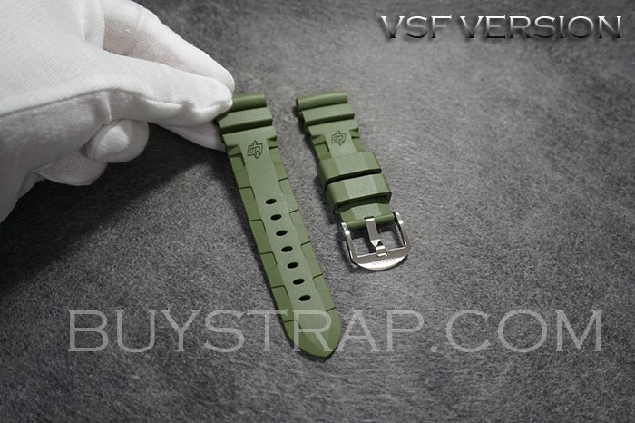 VSF Edition 22/20 mm, 24/22 mm, 26/22 mm Green Accordion Rubber Strap For Panerai Watch