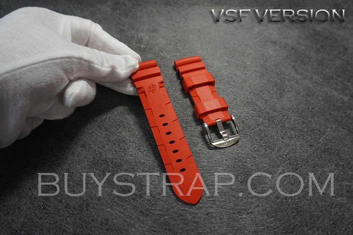 VSF Edition 22/20 mm, 24/22 mm, 26/22 mm Red Accordion Rubber Strap For Panerai Watch