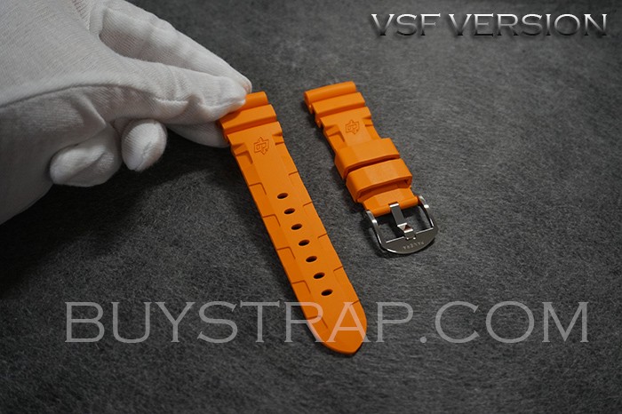 VSF Edition 22/20 mm, 24/22 mm, 26/22 mm Orange Accordion Rubber Strap For Panerai Watch