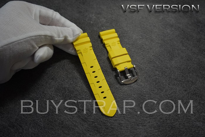 VSF Edition 22/20 mm, 24/22 mm, 26/22 mm Yellow Accordion Rubber Strap For Panerai Watch