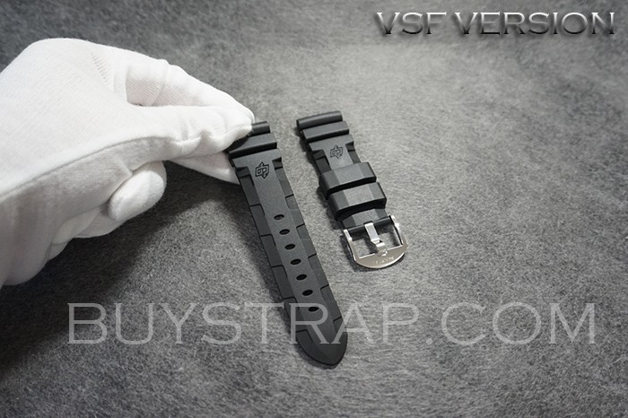 VSF Edition 22/20 mm, 24/22 mm, 26/22 mm Jet Black Accordion Rubber Strap For Panerai Watch