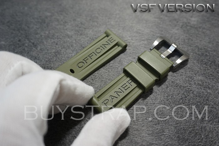 VSF Panerai Army Green Rubber Strap - 24.0/22.0 MM Standard Rubber Band 125mm/75mm