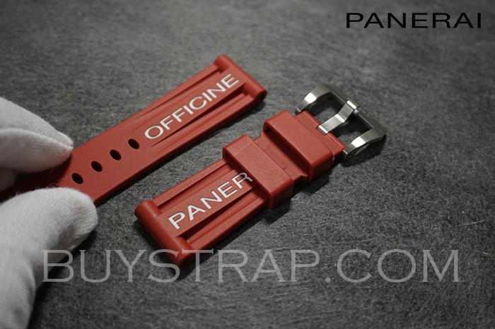 Made in Italy TOP EDITION Caoutchouc Red - 24.0/22.0 MM Standard luminous logo rubber strap 125mm/75mm