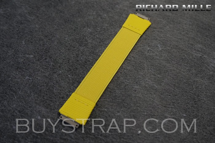 Quality Yellow Elastic Strap With Titanium Metal Connector For Richard Mille RM67-02 
