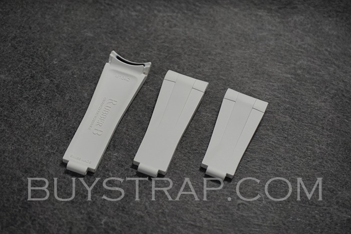 new white caoutchouc veritable 21mm rubber strap for 41mm Rolex Datejust m126334 and Oyster Perpetual m124300