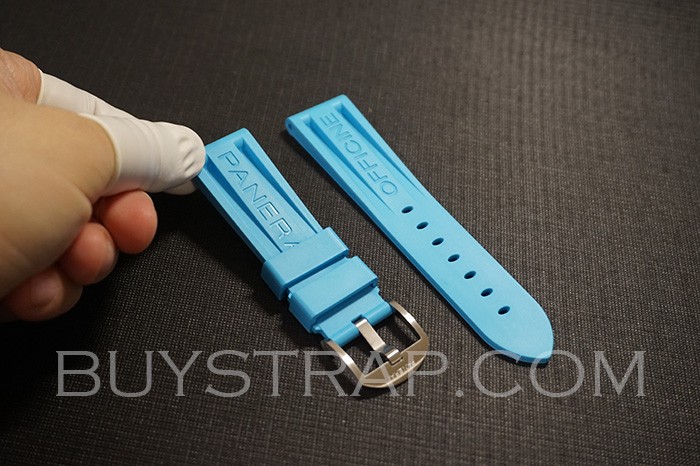 2025 Quality Panerai 22mm 24mm 26mm Light Blue Rubber Strap. High version weight and texture