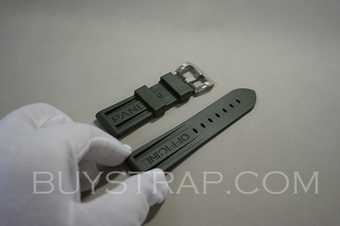 2025 Quality Panerai 22mm 24mm 26mm Army Green Rubber Strap. High version weight and texture