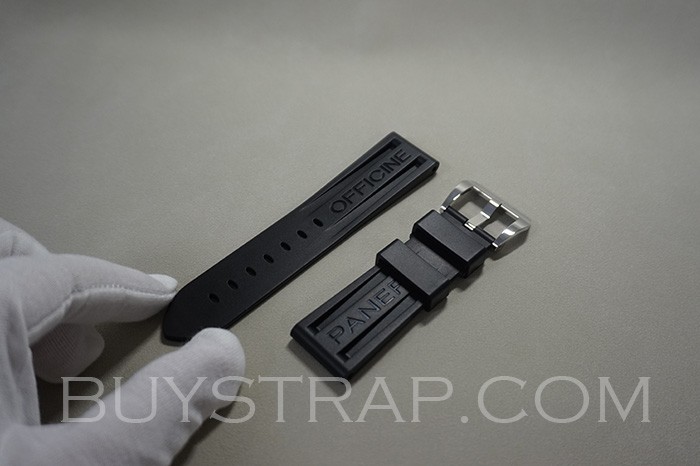 2025 Quality Panerai 22mm 24mm 26mm Jet Black Rubber Strap. High version weight and texture