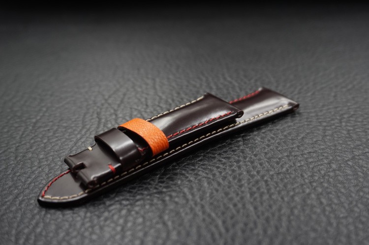 24mm Custom Handmade Japanese Origin Horse Hip Leather Strap Band for Panerai 44mm Watch Case and Also Can Custom Made Your Own Size