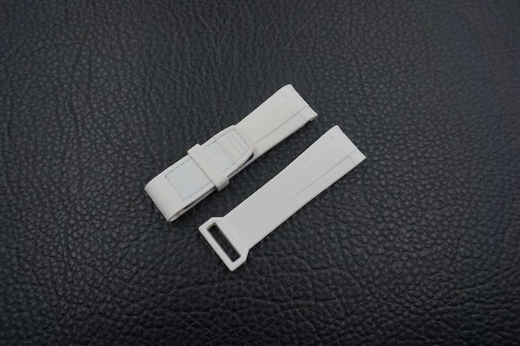 White 20mm Swiss Made Velcro Series Rubber Band Strap For Rolex Submariner GMT Master II