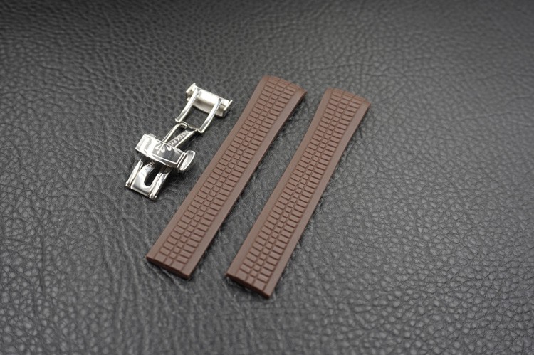 OEM Coffee Brown Rubber Band For Patek Philippe Aquanaut 5164a 5167a-001 21mm Silicone Strap