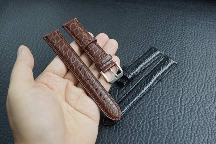 20mm Universal Style Brown and Black Crocodile Skin Alligator Watch Strap For IWC PORTOFINO IW356502