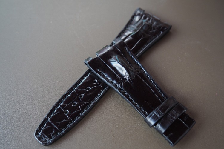 28x18 Dark Green Custom Handmade Alligator Crocodile Deployment Clasp Leather Strap Band For Audemars Piguet ROYAL OAK OFFSHORE 26170ST.OO.D305CR.01