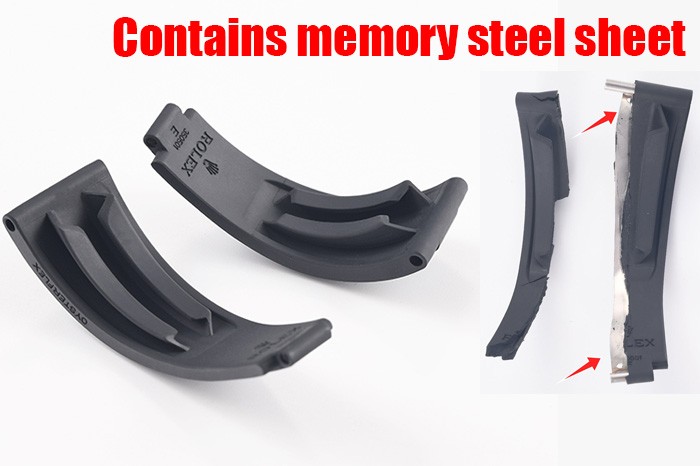 Latest upgrade  20mm OEM quality soft rubber memory metal built-in steel sheet watch strap band for rolex 116655-Oysterflex Yacht-Master bracelet. Also fits daytona and Submariner such as 116610 