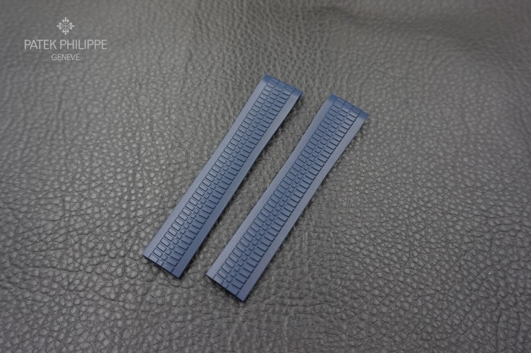 21mm 1:1 Grade Version Caoutchouc Rubber Strap Navy Blue For Patek Philippe Watch Aquanaut 5164a 5167a-001