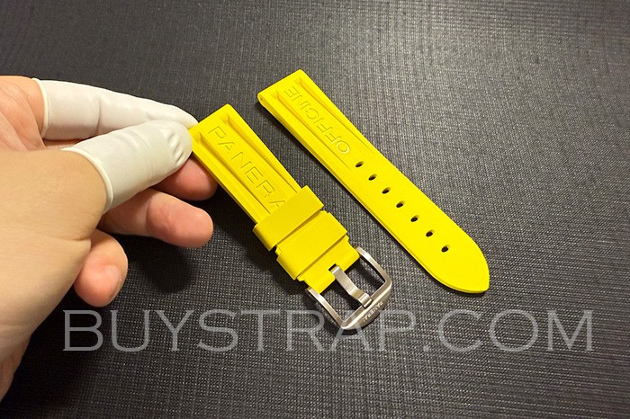 2025 Quality Panerai 22mm 24mm 26mm Yellow Rubber Strap. High version weight and texture