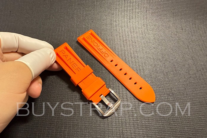 2025 Quality Panerai 22mm 24mm 26mm Orange Rubber Strap. High version weight and texture