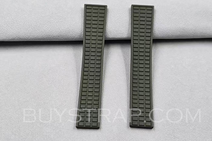 2026 New Color 19x16 Khaki Green Rubber Strap Watch Band for Patek Philippe 5067A