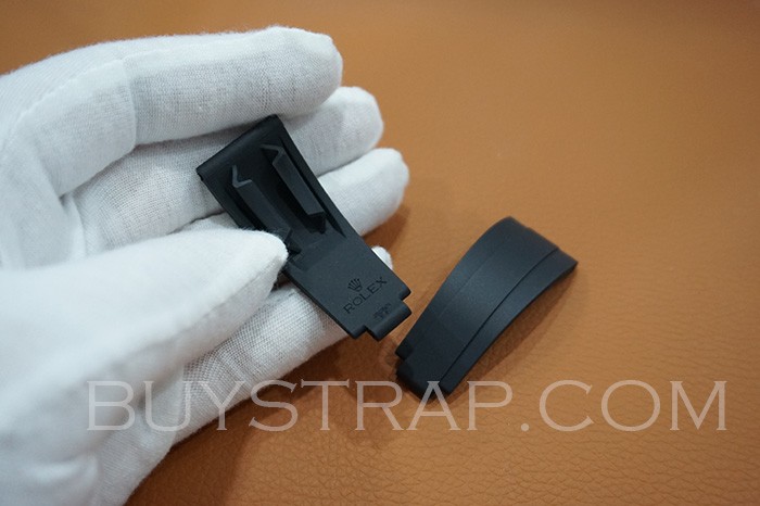 2024 Upgraded Version With Memory Metal Black 20mm Soft rubber watch strap band for rolex 116655-Oysterflex bracelet. Also fits daytona and Submariner such as 116610 