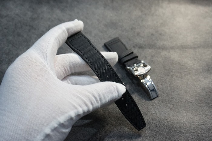 2022 NEW 21mm Black Nylon Leather Men's Watch Strap, Suitable For IWC Pilot Chronograph, Folding Buckle Leather Belt