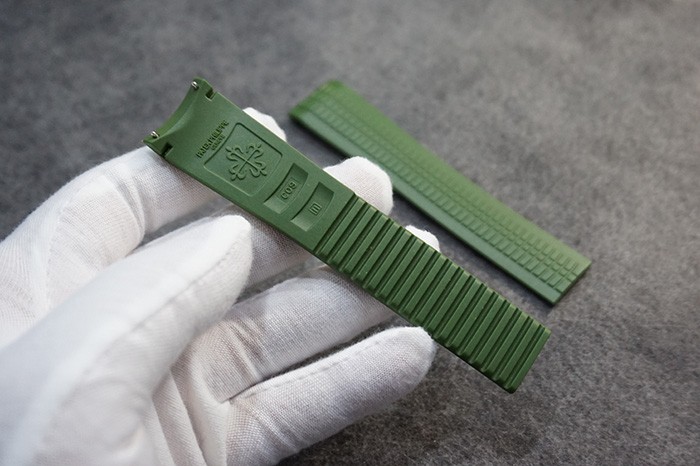 21mm 1:1 Grade Version Caoutchouc Rubber Strap Army Green For Patek Philippe Watch Aquanaut 5164a 5167a-001 