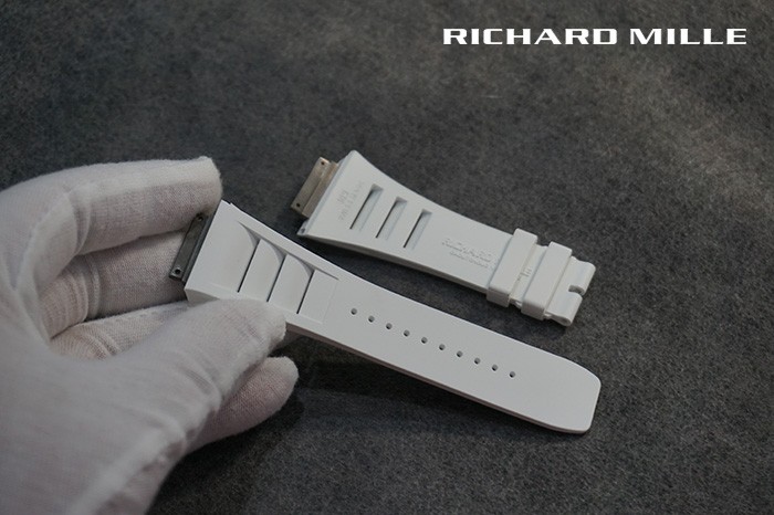 OEM Replacement 26mm High quality White waterproof pure rubber strap tape for Richard Mille RM 030 RM 035