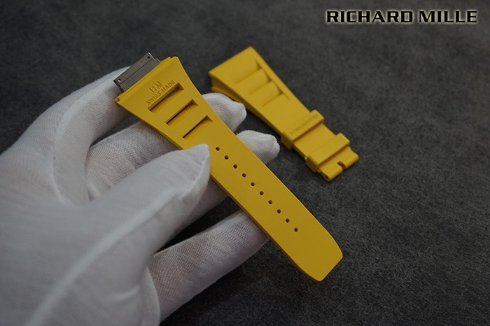 Yellow Color Richard Mille Caoutchouc Rubber Strap For RM011
