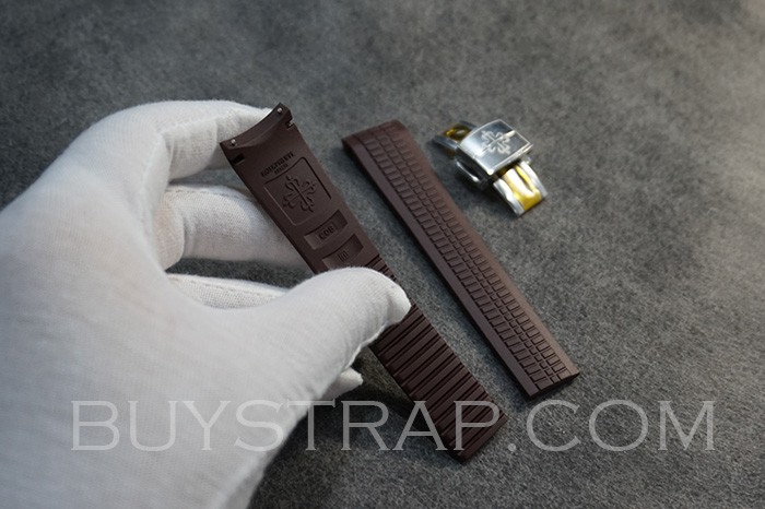 2024 ZF SUPER QUALITY (not silicon) Patek Philippe Aquanaut 5167a New Edition Chocolate Brown Composite Rubber Strap. Size is 21mm