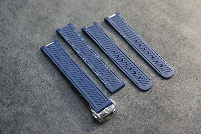 20x18mm Blue rubber strap for Omega Seamaster With quality folding clasp