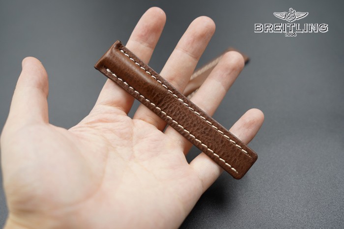 22mm Brown Calfskin Leather Folding Buckle Strap Breitling Navitimer 1 Series Substitute Belt 