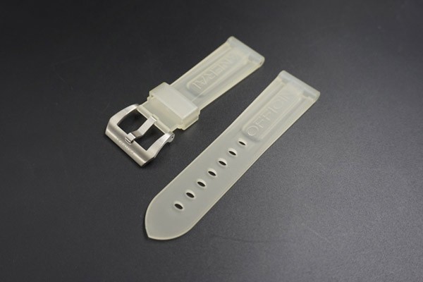 24mm Swiss Made Transparent  Clean Rubber Strap For Panerai Watch