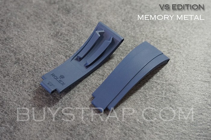 VS EDITION NAVY BLUE 20MM MEMORY METAL BAND FOR ROLEX OYSTERFLEX YACHT-MASTER BRACELET. ALSO FITS DAYTONA AND SUBMARINER