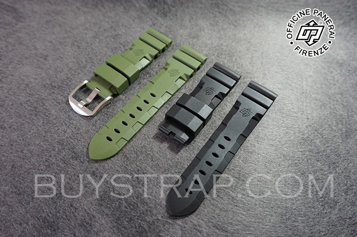22x20 24x22 HIGH QUALITY MOLD TECHNOLOGY GREEN/BLACK PANERAI ACCORDION PURE RUBBER STRAP FOR 42MM 44MM RADIOMIR/LUMINOR/SUBMERSIBLE
