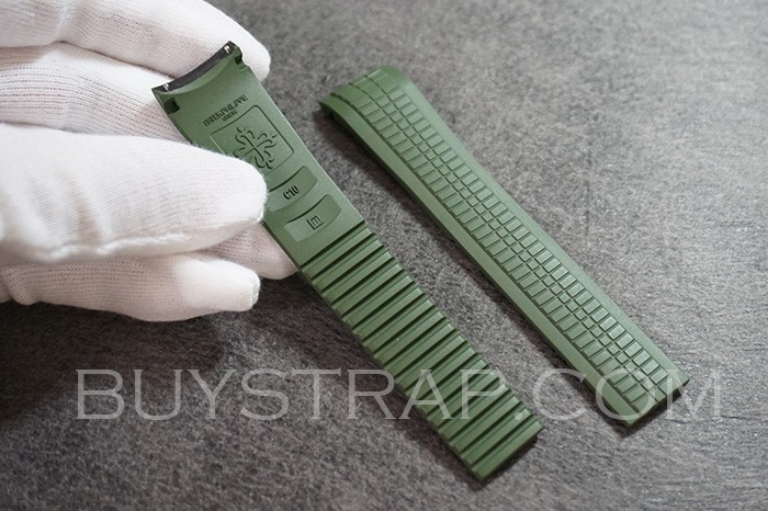 2023 OLIVE GREEN 3KF TOP VERSION HIGH QUALITY RUBBER (NOT SILICONE) 21MM FOR PATEK PHILIPPE AQUANAUT 5167