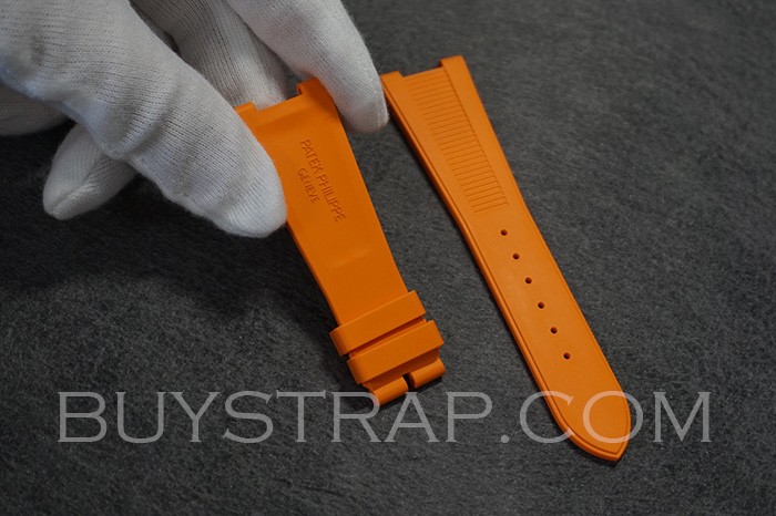 2023 Orange Natural Rubber 25x18 Watch Strap Band For Patek Philippe Nautilus 5712 5726