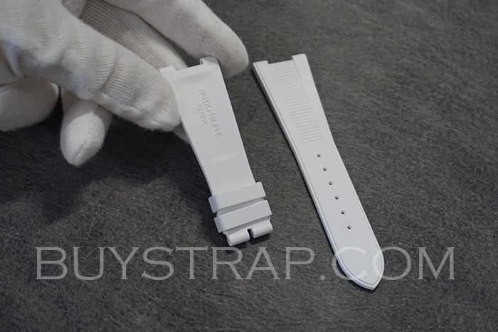 2023 Pure White Natural Rubber 25x18 Watch Strap Band For Patek Philippe Nautilus 5712 5726