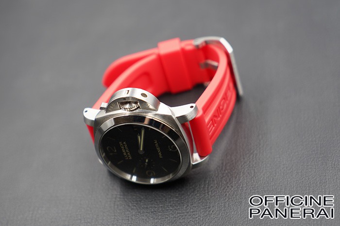 2021 Edition Panerai Red 24.0/22.0 MM Synthetic Rubber Aftermarket Replacement Strap
