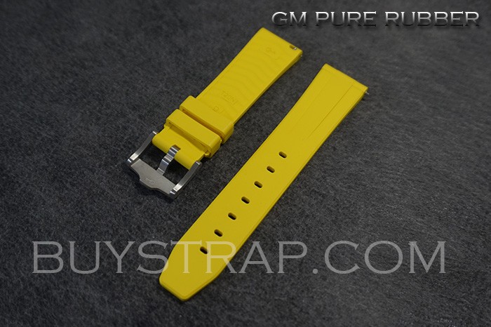 2024 New GM 20mm Pure Rubber (Not Silicone) Yellow Color Universal Strap Fits IWC and ROLEX Daytona and Submariner