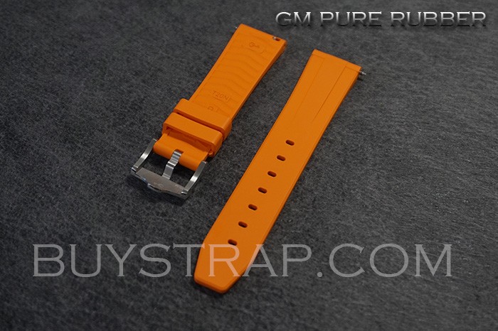 2024 New GM 20mm Quick-Change Pure Rubber (Not Silicone) Orange Color Universal Strap Fits IWC and ROLEX Daytona and Submariner