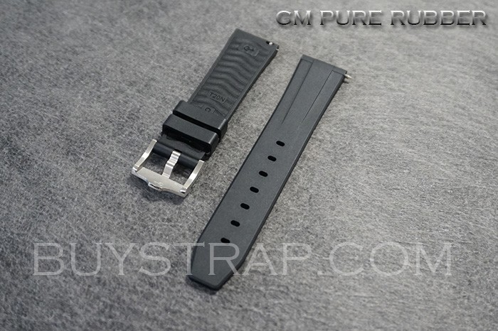 2024 New GM 20mm Quick-Change Pure Rubber (Not Silicone) Dark Black Color Universal Strap Fits IWC and ROLEX Daytona and Submariner