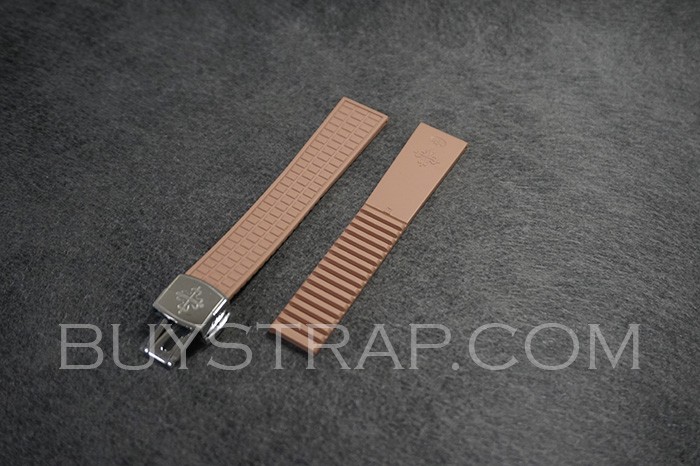 19x16 Light brown rubber strap watch band for Patek Philippe 5067A