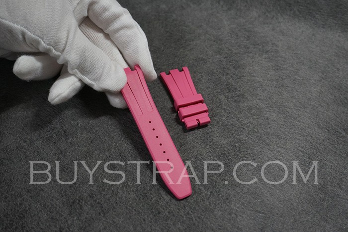 23x18 Rose pink Caoutchouc Veritable Rubber Strap for Audemars Piguet 26231