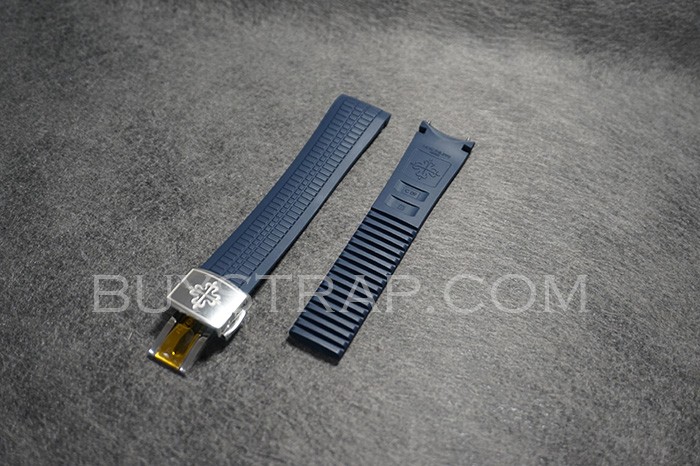 2025 C09 ZF Version Summer Colors Navy Blue 21mm Caoutchouc Veritable Rubber Strap for Patek Philippe Aquanaut 5167
