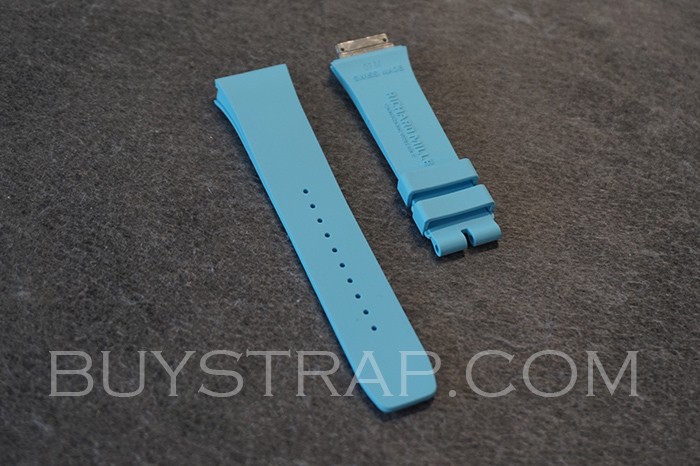 YS TOP VERSION MIAMI BLUE COLOR CAOUTCHOUG RUBBER STRAP BAND FOR RICHARD MILLE RM07-01 RM07-02
