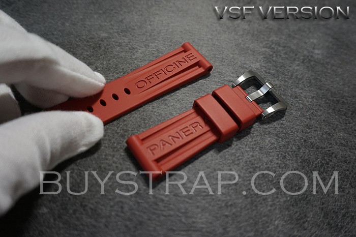 VSF Panerai Red Rubber Strap - 24.0/22.0 MM Standard Rubber Band 125mm/75mm
