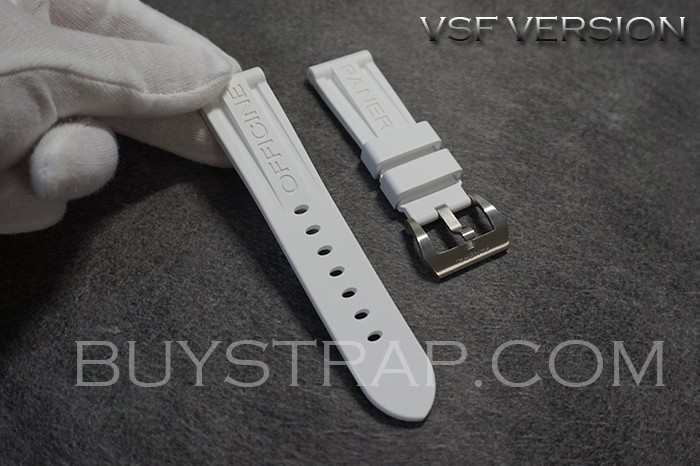 VSF Panerai White Rubber Strap - 24.0/22.0 MM Standard Rubber Band 125mm/75mm