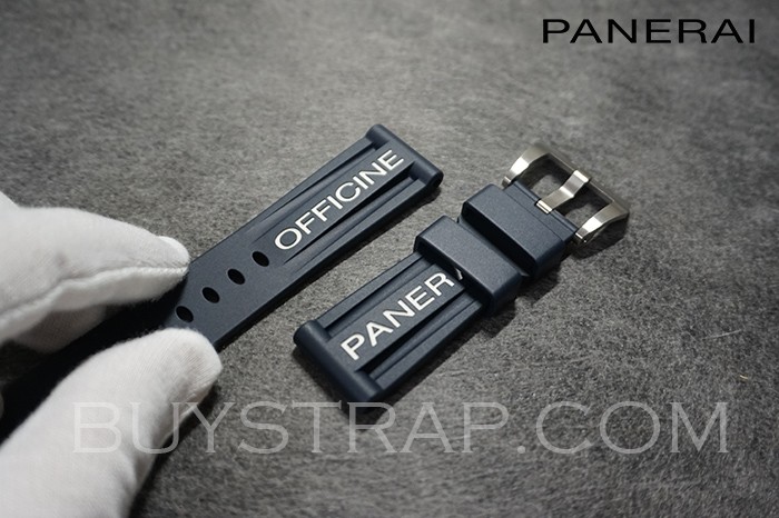 Made in Italy TOP EDITION Caoutchouc Navy Blue - 24.0/22.0 MM Standard luminous logo rubber strap 125mm/75mm