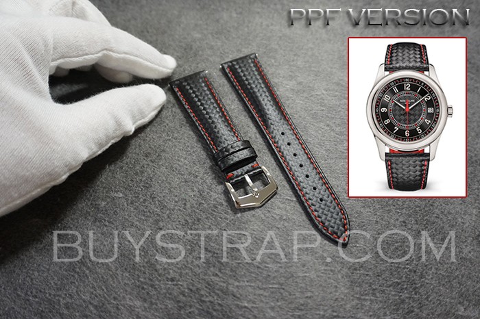 22/18 Red Stitching PPF Handmade Quick Change Leather Strap Band For Patek Philippe Calatrava 6007G