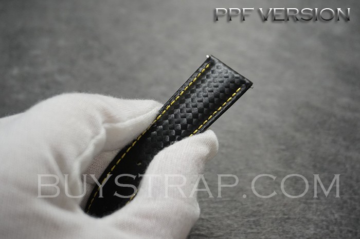 22/18 Yellow Stitching PPF Handmade Quick Change Leather Strap Band For Patek Philippe Calatrava 6007G
